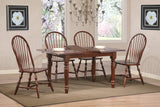 Sunset Trading Andrews 5 Piece 60 Rectangular Extendable Dining Set | Butterfly Leaf Table | Windsor Spindleback Chairs | Ches