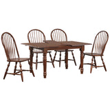 Sunset Trading Andrews 5 Piece 60 Rectangular Extendable Dining Set | Butterfly Leaf Table | Windsor Spindleback Chairs | Ches