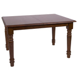 Sunset Trading Andrews 5 Piece 60 Rectangular Extendable Dining Set | Butterfly Leaf Table | Napoleon Chairs | Chestnut Brown