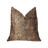 Plutus Chestnut Crush Brown Luxury Throw Pillow - Double Sided 12,, X 20,,