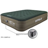 Queen Fabric Ultimate 16 Air Mattress With Built-In Rechargeable Battery Air Pump. Premium Fabric Outdoor Camping Air Mattres
