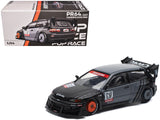 Pandem Civic EG6 RHD (Right Hand Drive) Kanjozoku Matt Black and Gray with Graphics 1/64 Diecast Model Car by Pop Race