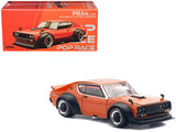 Skyline GTR V8 Drift Kenmeri RHD (Right Hand Drive) Orange Metallic 1/64 Diecast Model Car by Pop Race