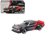 Skyline KPGC110 Kenmeri RHD (Right Hand Drive) ADVAN Black and Red 1/64 Diecast Model Car by Pop Race