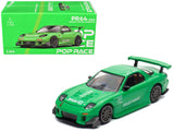 Mazda RX7 RE Amemiya Widebody RHD (Right Hand Drive) Green 1/64 Diecast Model Car by Pop Race