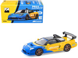Honda NSXR GT RHD (Right Hand Drive) Spoon Sports Blue and Yellow with Black Top 1/64 Diecast Model Car by Pop Race