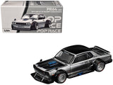 Skyline GTR V8 Drift Hakosuka RHD (Right Hand Drive) Silver Chrome with Black Hood and Top 1/64 Diecast Model Car by Pop Race