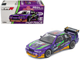Pandem S13 RHD (Right Hand Drive) EVA RT Test Type01 Purple Metallic with Graphics 1/64 Diecast Model Car by Pop Race