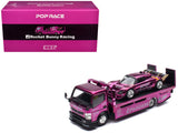 Nissan Pandem Fuso300 Flatbed Truck RHD (Right Hand Drive) Purple Chrome and Lotus Pandem Elise Purple Chrome with Graphics 2 C