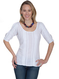 COLD SHOULDER 3/4 SLEEVE BLOUSE