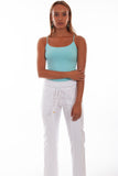 ELASTIC WAIST CROCHET FRONT PANT