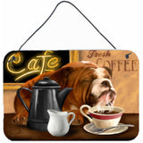 Caroline'S Treasures Ptw2061Ds812 English Bulldog Morning Coffee Wall Or Door Hanging Prints, 8 X 12, Multicolor