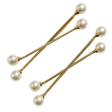 Elegant Pearlesque Hair Pin Duo Set