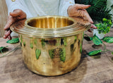 Pure Brass/Peetal Bhagona/Tope | Traditional Multipurpose Cooking Pot - 2.3 ltr