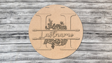 Monogram Flowers Personalized Door Hanger DIY Unfinished Kit