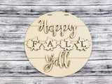 Happy FALL Y'all Leaves 18inch Door Hanger Unfinished Kit