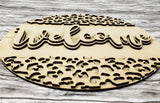 Welcome Cheetah Print Door Hanger Unfinished Kit