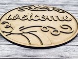 3D Welcome Elegant Pumpkin Door Hanger Unfinished Kit