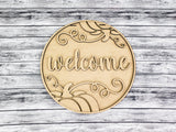 3D Welcome Elegant Pumpkin Door Hanger Unfinished Kit