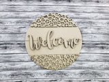 Welcome Cheetah Print Door Hanger Unfinished Kit