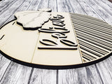 Believe Hat and Candy Cane Pattern Door Hanger Unfinished Kit