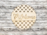 Welcome Scribble Heart Pattern Door Hanger Unfinished Kit