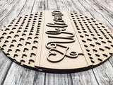 Welcome Small Heart Pattern Door Hanger Unfinished Kit
