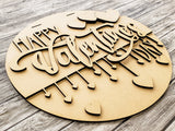 Happy Valentine's Day w/ Hanging Hearts Door Hanger Unfinished Kit