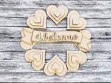 3D 16" Welcome Heart Wreath Unfinished Kit