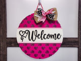 Welcome Scribble Heart Pattern Door Hanger Unfinished Kit
