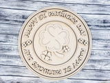 Happy St Patrick's Day Round Rings Door Hanger Unfinished Kit