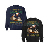Pucker Up And Kiss My Jolly Ass Shirt | Irreverent Funny Christmas Crewneck | Sarcastic Holiday Jumper | Rude Xmas Gift