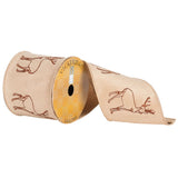 Vickerman 4 x 10yd Tan Embroidered Reindeer Q172140