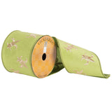 Vickerman 4 x 10yd Green Gold Embr Fleurdelis Q172146