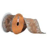Vickerman 2.5 x 5yd Brown Silver Snowflake Q174221