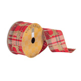 Vickerman 2.5x10Yd Red Plaid/Gold Reindeer Q180608