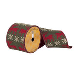 Vickerman 4X10Yd Green Knit Dupion Red Deer Snow - Q181014