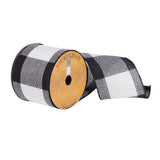 Vickerman 4x10Yd Black/White Soft Plaid Ribbon Q181156