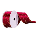 2.5x10yd Burgundy with Gold dots Ribbon