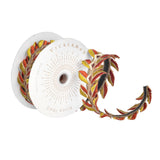 Vickerman 2.5 x 5 Yards Olive Harvest Leaves Wired Edge Christmas Ribbon.