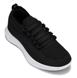 CALTO - QA062 - 2.4 Inches Taller (Black/White Sole) - Lightweight Knitted Sneakers