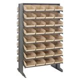 Pick Rack, Slopped, Double Sided, 24L X 36W X 60H, 800 Lbs. Capacity, (16) Shelves Configuration, Includes: (64) Qsb107 Blue Bin
