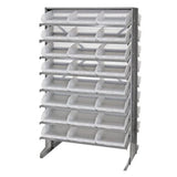 Pick Rack, Slopped, Double Sided, 24L X 36W X 60H, 800 Lbs. Capacity, (16) Shelves Configuration, Includes: (48) Qsb109 Clear Bi