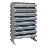 Pick Rack, Slopped, Double Sided, 24L X 36W X 60H, 800 Lbs. Capacity, (16) Shelves Configuration, Includes: (48) Qed801 Gray Bin