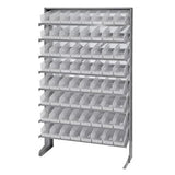 Pick Rack, Slopped, Single Sided, 12D X 36W X 60H, 400 Lbs. Capacity, Includes: (8) Shelves And (64) Qsb101 Clear Bins, Galvaniz