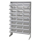 Pick Rack, Slopped, Single Sided, 12D X 36W X 60H, 400 Lbs. Capacity, Includes: (8) Shelves And (24) Qsb109 Clear Bins, Galvaniz