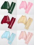 Girls Bow Trim Sweatshirt and Pants Set