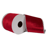 Vickerman 4 x 5 Yards Red Viscose Velvet Double Fused Ribbon.