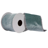 Vickerman 4 X 5 Yards Aqua Viscose Velvet Double Fused Ribbon.