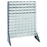 Rail Rack, Single Sided, 36L X 15W X 53H, 600 Lbs Load Capacity, Includes: (12) Rails And (96) Qus220 Clear Bins, Galvanized Ste